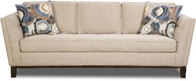 Mid-Century Modern Taupe Sofa - Patchquilt
