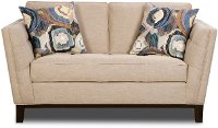 Mid-Century Modern Taupe Loveseat - Patchquilt