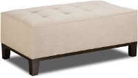 Mid-Century Modern Taupe Ottoman - Patchquilt