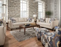 Mid-Century Modern Taupe 2 Piece Living Room Set - Patchquilt