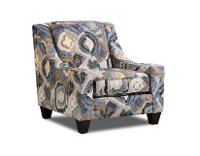 Contemporary Cornflower and Blue Accent Chair - Patchquilt
