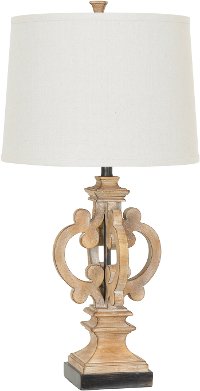 Natural Wood Finish and Resin Table Lamp - Cambridge