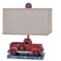 Well Traveled Rustic Red Truck Table Lamp