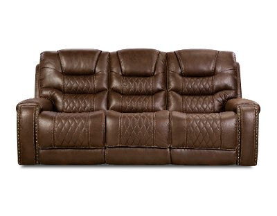 Chocolate Brown Power Sofa - Desert