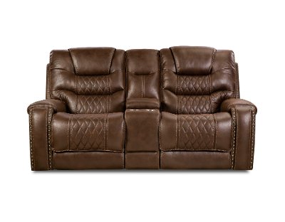 Chocolate Brown Power Loveseat - Desert