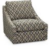 Oatmeal and Blue Transitional Swivel Chair - Elisende