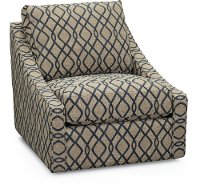 Oatmeal and Blue Transitional Swivel Chair - Elisende