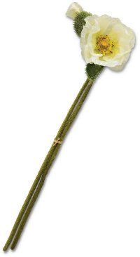 25 Inch White Poppy Stem For Arrangement