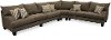 Contemporary Dark Gray 3 Piece Sectional Sofa - Laguna