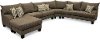 Contemporary Dark Gray 3 Piece Sectional Sofa-Chaise - Laguna