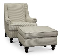 Casual Classic Taupe Stripe Accent Chair