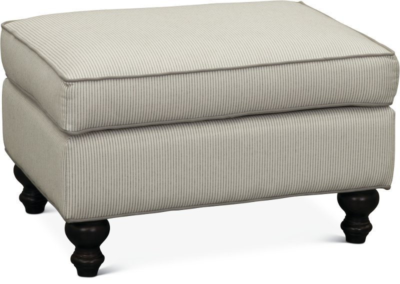 Casual Classic Taupe Stripe Accent Ottoman Rc Willey Furniture