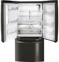 GYE18JBLTS GE French Door Refrigerator - 33 Inch Black Stainless Steel Counter-Depth-3
