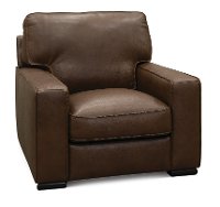 U291-003/10YR/CH Classic Contemporary Brown Leather Chair - Luciano