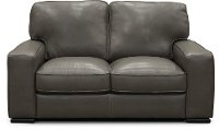 U291-005/10YO/LV Classic Contemporary Gray Leather Loveseat - Luciano