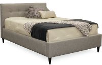 Contemporary Smoke Gray King Upholstered Bed - Conversation