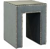 Slate Gray Velvet Upholstered Nightstand with Glass Top - Modern