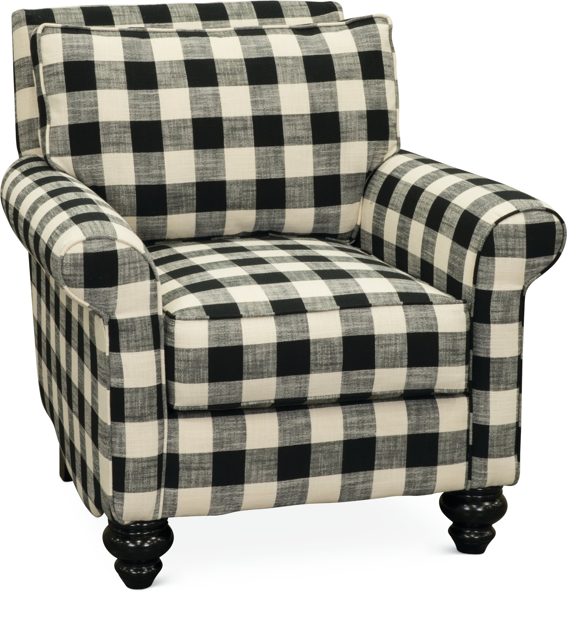 Black and White Buffalo Plaid Accent Chair - Blake-1