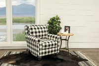 Black and White Buffalo Plaid Accent Chair - Blake-2