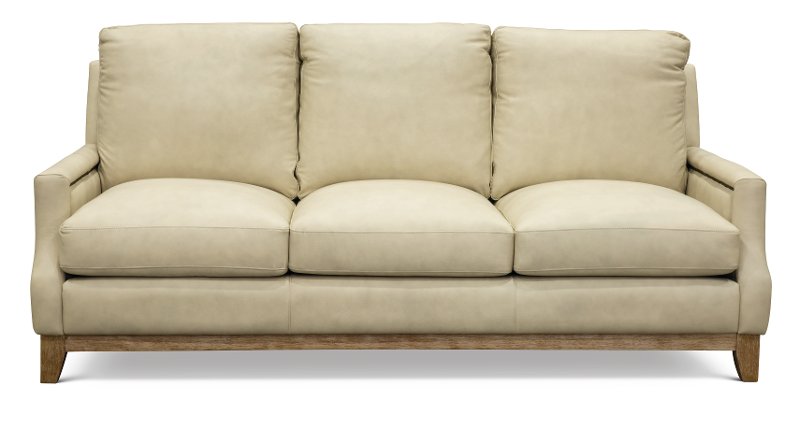 Casual Contemporary Beige Leather Sofa Calais Rc Willey Casual Contemporary Beige Leather Sofa Calais Rc Willey Furniture