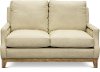 Casual Contemporary Beige Leather Loveseat - Calais