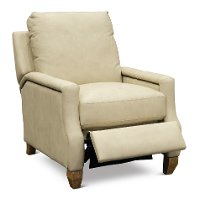 Casual Contemporary Beige Leather Recliner - Calais-2