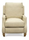 Clearance Casual Contemporary Beige Leather Recliner - Calais