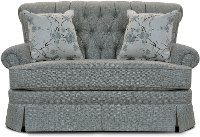 Gray Blue Settee Glider with 2 Throw Pillows - Fernwood