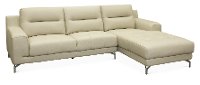 Contemporary Modern Cream 2 Piece Sectional Sofa - Tyler