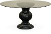 Clearance Turned Pedestal Round Glass Dining Table - Serena
