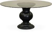 Turned Pedestal Round Glass Dining Table - Serena