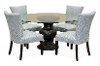 Turned Pedestal Round Glass Dining Table - Serena-3