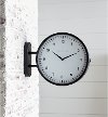 Clearance Magnolia Home Furniture Black Metal 2-Sided Wall Clock