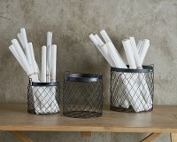 Magnolia Home Furniture 12 Inch Black Metal Basket