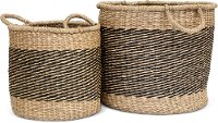 Magnolia Home Furniture 11 Inch Two Tone Sea Grass Basket-2