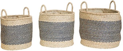 Magnolia Home Furniture 12 Inch Two Tone Sea Grass Basket-1