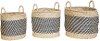Magnolia Home Furniture 12 Inch Two Tone Sea Grass Basket