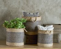 Magnolia Home Furniture 13 Inch Two Tone Sea Grass Basket-2