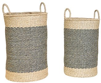 Magnolia Home Furniture 21 Inch Two Tone Sea Grass Basket-1