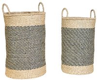Magnolia Home Furniture 21 Inch Two Tone Sea Grass Basket