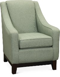 Seafoam Green Herringbone Club Chair - Mariko