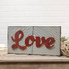 Gray and Red Metal Love Wall Sign-2