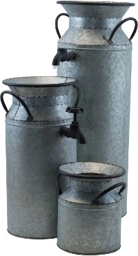 Tall Metal Can Water Feature