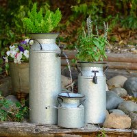 Tall Metal Can Water Feature-2