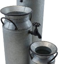 Tall Metal Can Water Feature-3