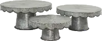 12 Inch Galvanized Metal Scalloped Design Cake Stand