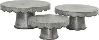 10 Inch Galvanized Metal Scalloped Design Cake Stand