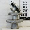 10 Inch Galvanized Metal Scalloped Design Cake Stand-3