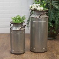 15 Inch Tall Metal Canister with Handles-2