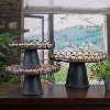 10 Inch Brown and Black Wood and Metal Riser-4
